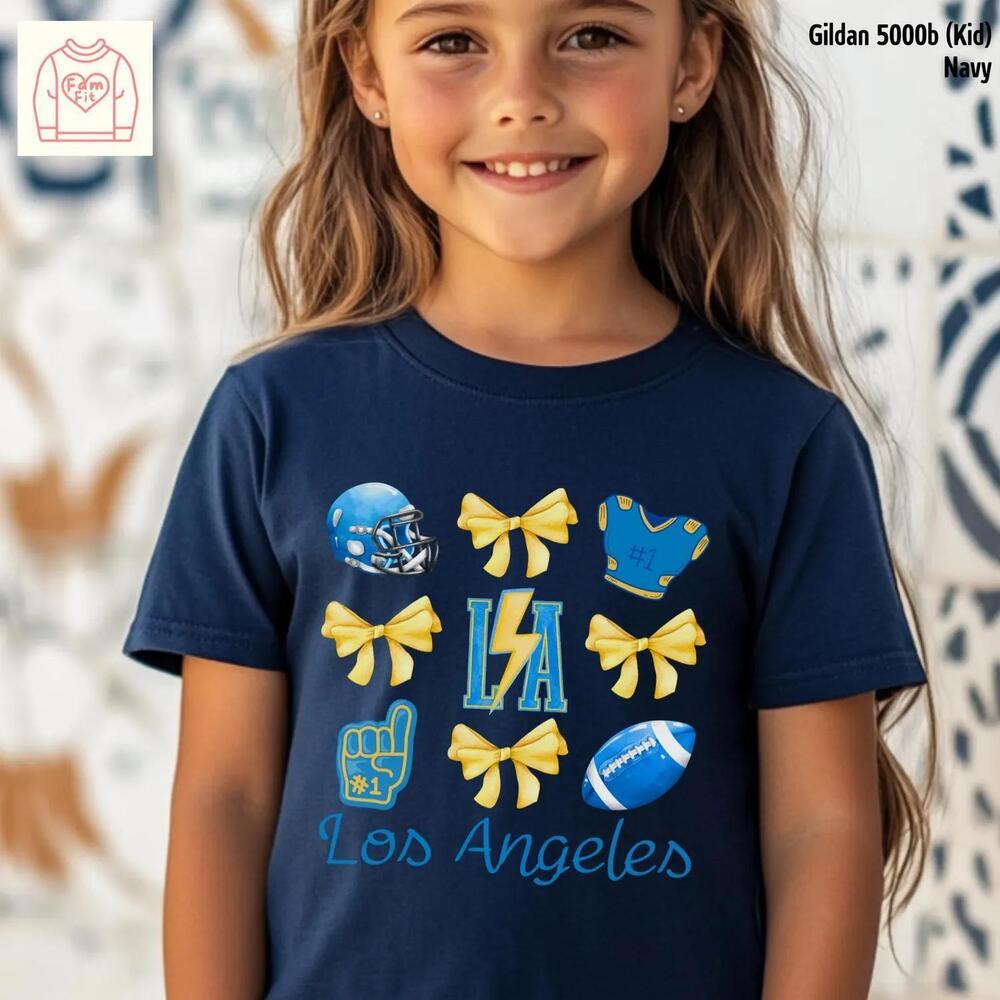 Personalized Los Angeles Chargers  Bow Tshirt